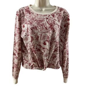 Harry Potter ~ Hogwarts Long Sleeved top~ cinch cord hem ~ size Small